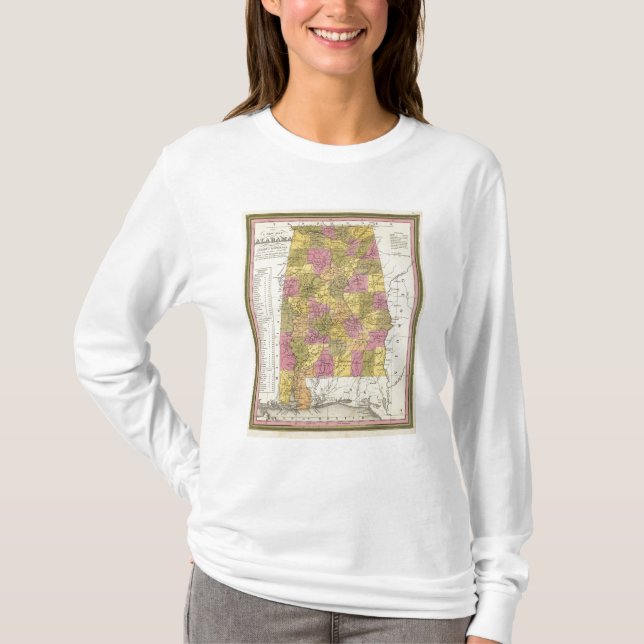 New Map Of Alabama T-Shirt (Front)