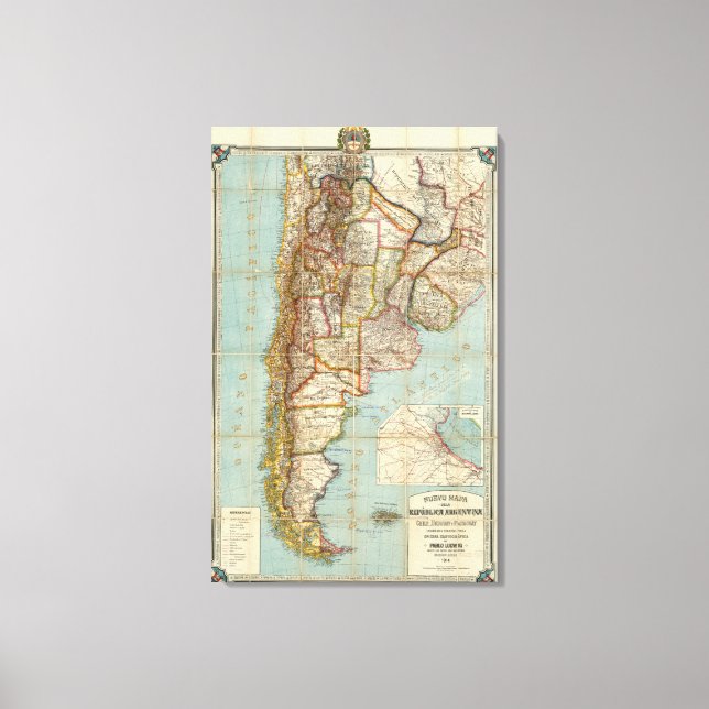 New map of Argentina Canvas Print (Front)