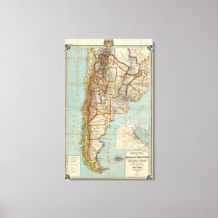 New map of Argentina Canvas Print