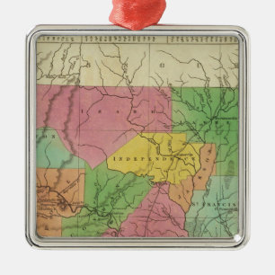 New Map Of Arkansas 2 Metal Tree Decoration