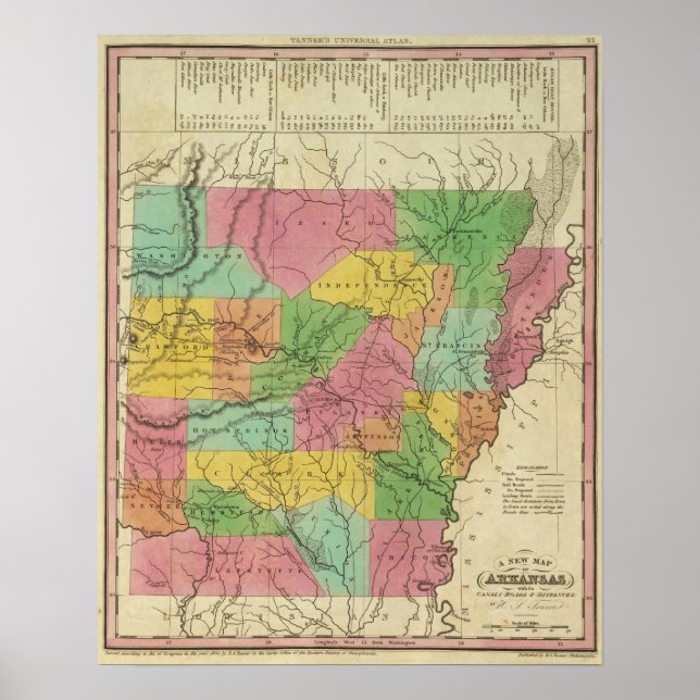 New Map Of Arkansas Poster (Front)