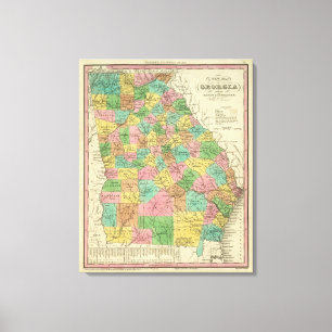 New Map Of Georgia 2 Canvas Print