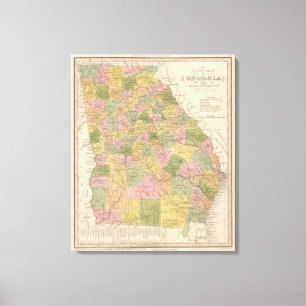 New Map Of Georgia Canvas Print