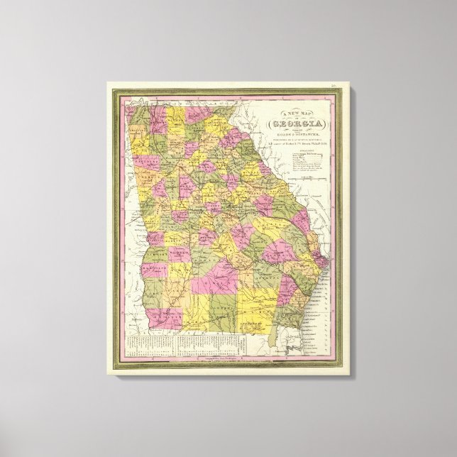 New Map Of Georgia Canvas Print (Front)