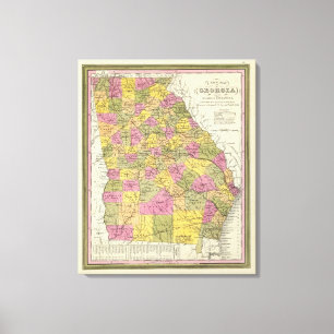 New Map Of Georgia Canvas Print