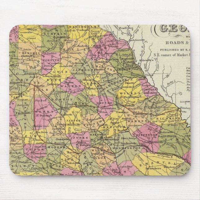 New Map Of Georgia Mouse Mat (Front)
