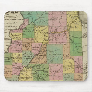 New Map Of Illinois Mouse Mat