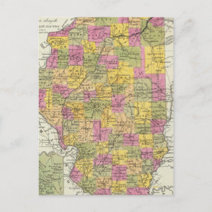 New Map Of Illinois Postcard