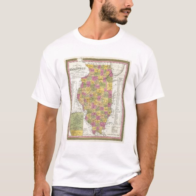 New Map Of Illinois T-Shirt (Front)