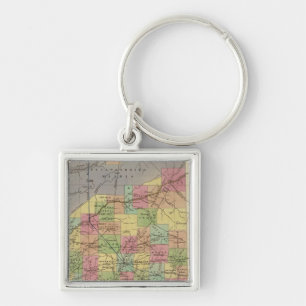 New Map Of Indiana Key Ring