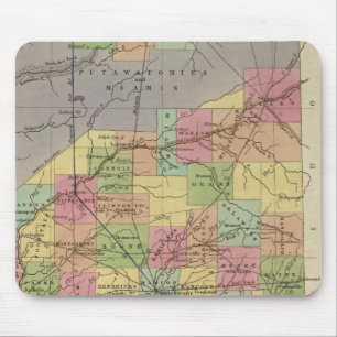 New Map Of Indiana Mouse Mat