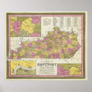 New Map Of Kentucky Poster