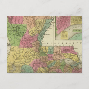 New Map Of Louisiana 2 Postcard