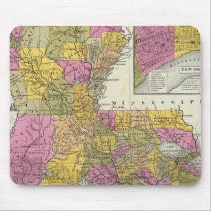 New Map Of Louisiana 3 Mouse Mat