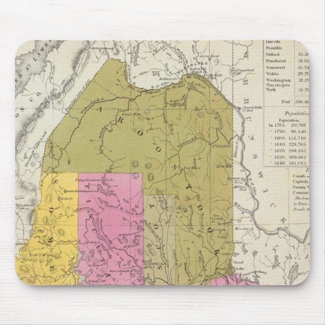 New Map of Maine 2 Mouse Mat (Front)
