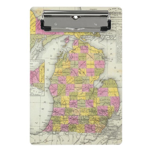 New Map Of Michigan 2 Mini Clipboard (Front)