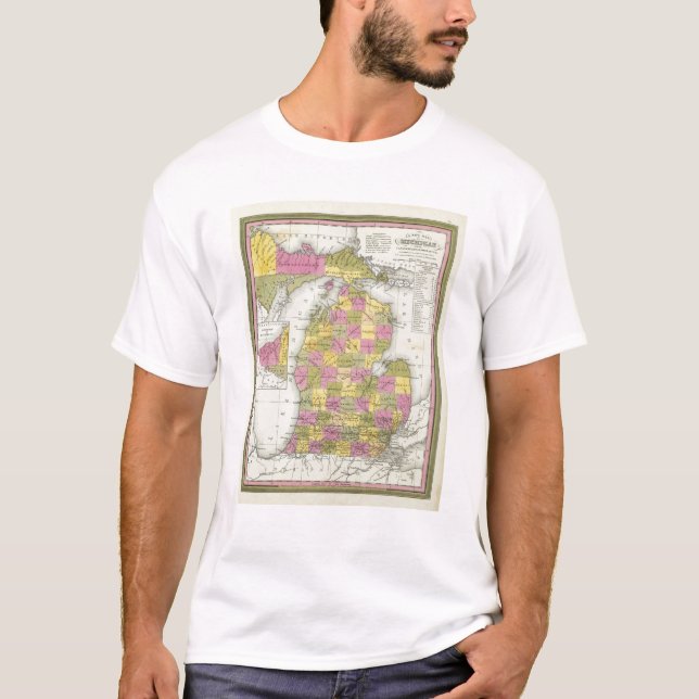 New Map Of Michigan 2 T-Shirt (Front)