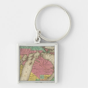 New Map Of Michigan Key Ring