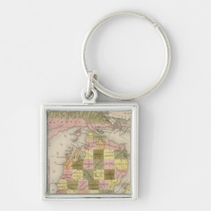 New Map Of Michigan Key Ring