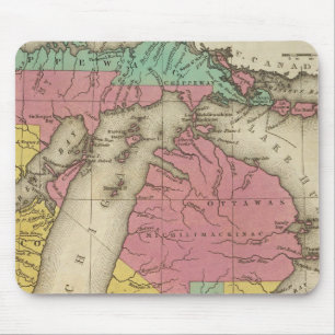 New Map Of Michigan Mouse Mat
