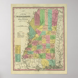New Map Of Mississippi Poster