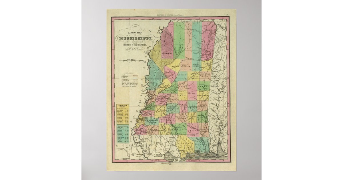 New Map Of Mississippi Poster | Zazzle