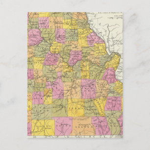 New Map Of Missouri Postcard