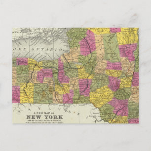 New Map Of New York 2 Postcard