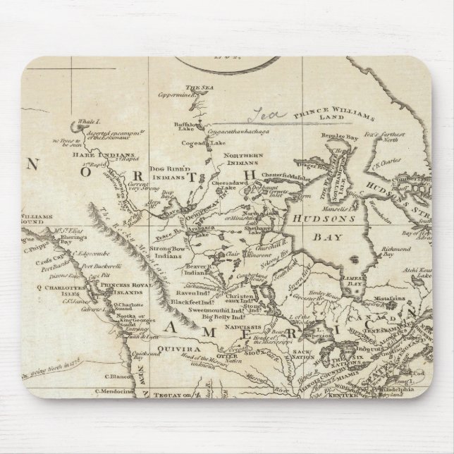 New Map of North America Mouse Mat (Front)