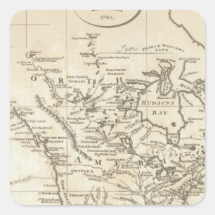 New Map of North America Square Sticker