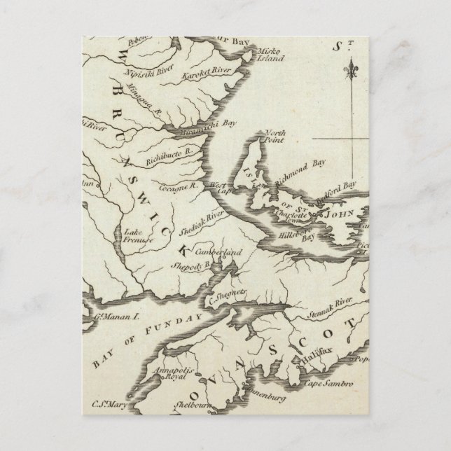 New Map of Nova Scotia, New Brunswick Postcard (Front)