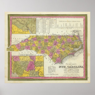 New Map Of Nth Carolina Poster