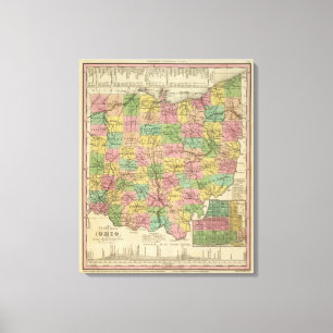 New Map Of Ohio Canvas Print