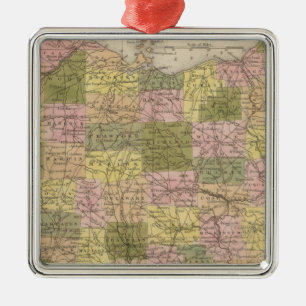 New Map Of Ohio Metal Tree Decoration