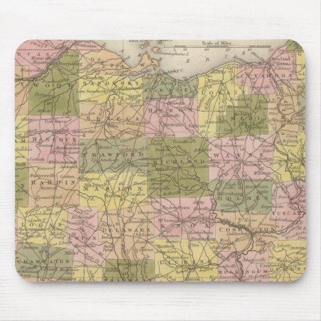 New Map Of Ohio Mouse Mat (Front)