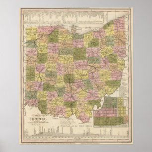 New Map Of Ohio Poster