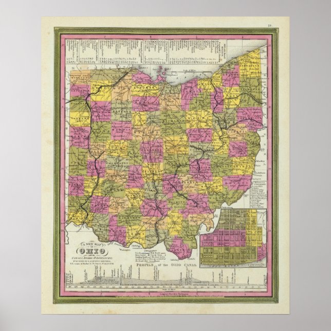New Map Of Ohio Poster (Front)