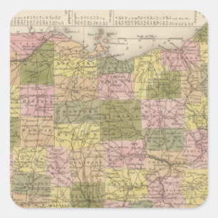 New Map Of Ohio Square Sticker