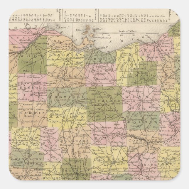 New Map Of Ohio Square Sticker (Front)