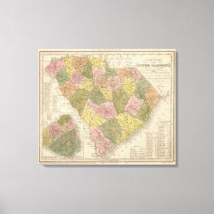 New Map Of South Carolina Canvas Print