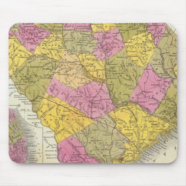 New Map Of South Carolina Mouse Mat (Front)