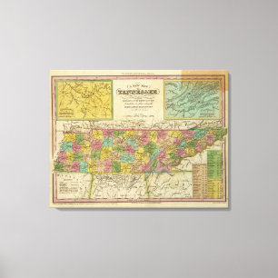 New Map Of Tennessee 2 Canvas Print