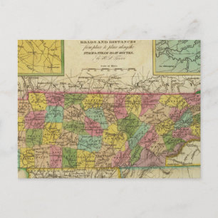 New Map Of Tennessee 2 Postcard
