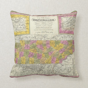 New Map Of Tennessee Cushion