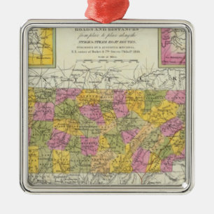 New Map Of Tennessee Metal Tree Decoration