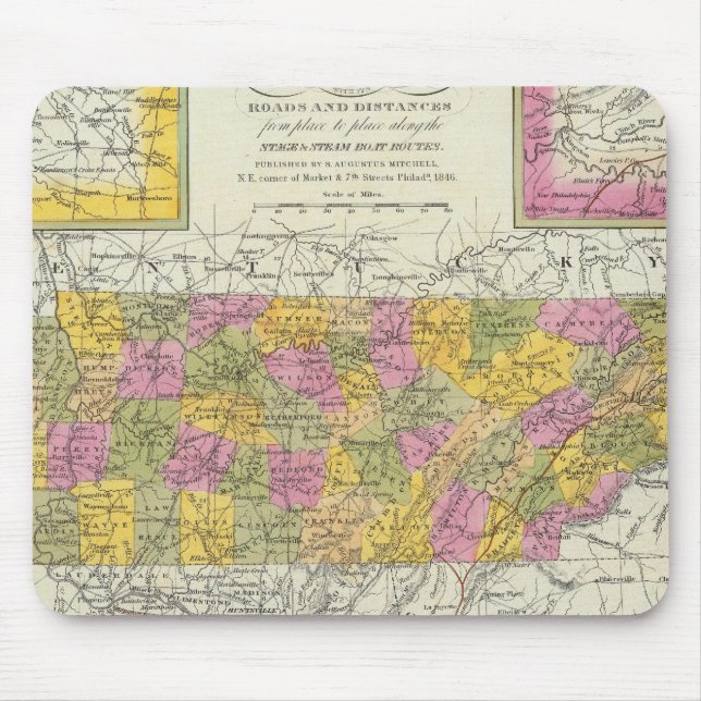 New Map Of Tennessee Mouse Mat (Front)