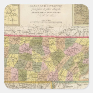 New Map Of Tennessee Square Sticker