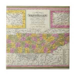 New Map Of Tennessee Tile
