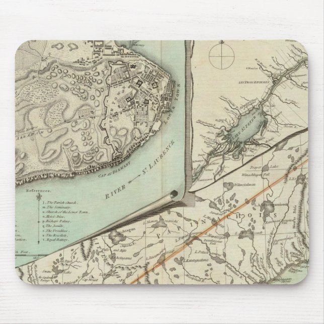 New Map Of The Province of Quebec Mouse Mat (Front)