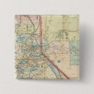 New Map of the State of California 15 Cm Square Badge